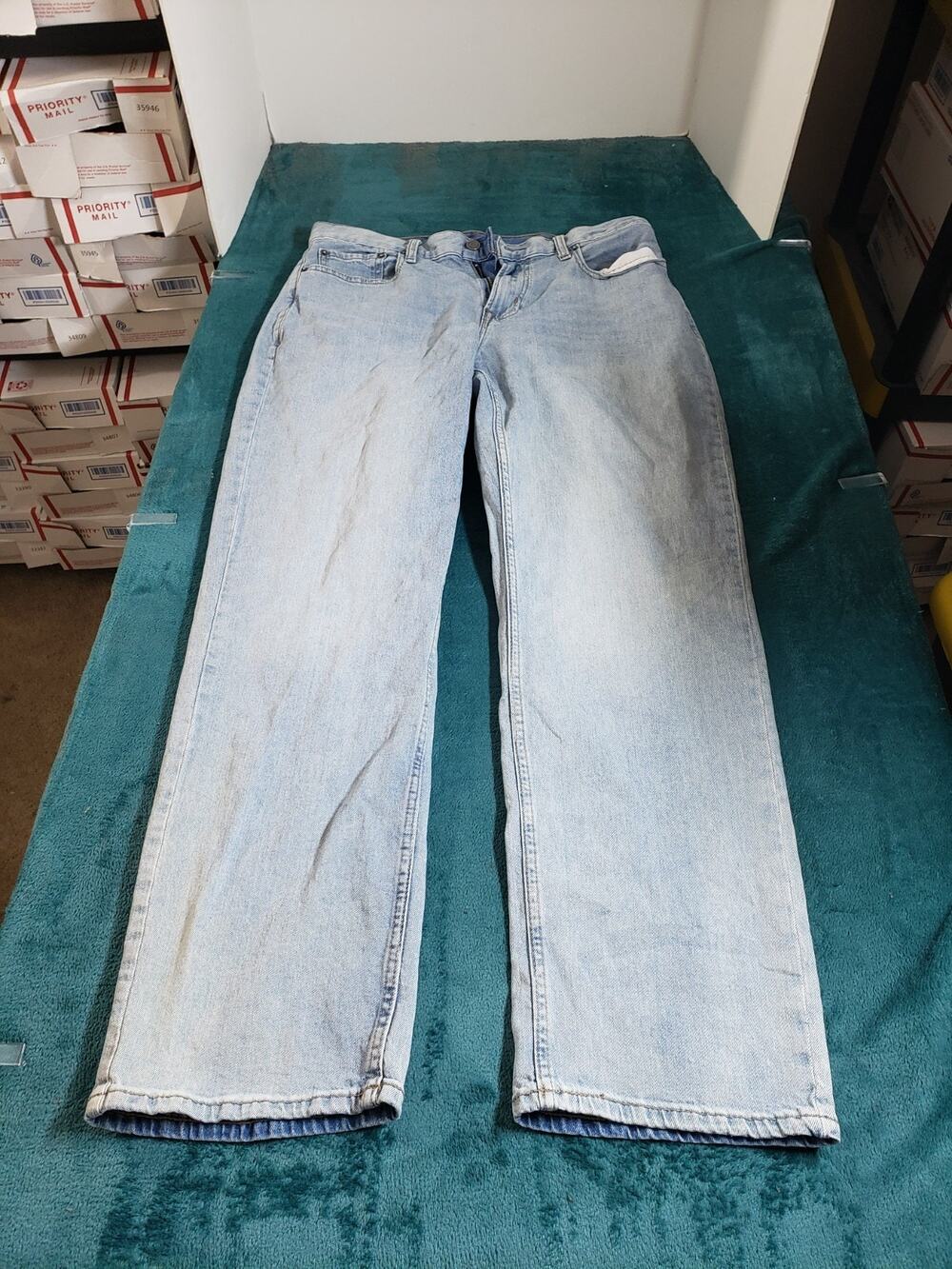 Old Navy Jeans Size 34x32 Mens Blue Pants Stretch Denim Mid Rise Loose Straight